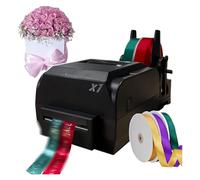 ZOCWJK Digital Satin Ribbon Printing Machine,DIY Ribbon Printer,with Ribbon Holder,Printing Resolution: 200 DPI,for Weddings/Parties/Birthdays/Various Festivals/Home Decoration,doublerow(