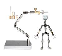 ZOCWJK DIY Stainless Steel Studio Animation Armature with Stop Motion Character Puppet,1:8 Proportional Adult Skeleton Stop Motion Kit for Stop Motion Animation & Clay Maker,20CM (17CM