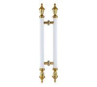 ZOCWJK Door Handle Modern Door Pull Handle,Internal External Barn Door Handles and Pulls,Large Sturdy Sliding Wood Shed Door Grab Bar,Two-Side,Round Hardware (White-Length 100cm(39inch)