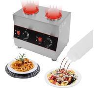 ZOCWJK Electric Sauce Warmer, Cheese Sauce Dispenser Warmer with 2 Squeeze Bottles, Adjustable Temperature, Commercial Chocolate Warmer, for Ketchup Chocolate Cheese,