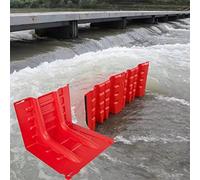 ZOCWJK Flood Protection Barrier, ABS L-Type Flood Protection Board, Removable Flood Gate for Garage, Water Gate for P,Red-2pcs
