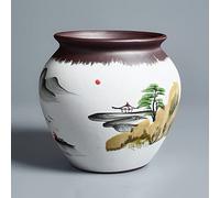 ZOCWJK Flower Pot Chinese Style Hand Landscape Pots Drain Hole Ceramic Planter Handmade Multicolored Home Decorations Purple Clay Phalaenopsis Chlorophytum (E