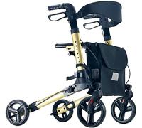 ZOCWJK Folding Rollator Walker, Mobility Aid for Walking, Lightweight Aluminium Rollator with Seat and Backrest, Cane Holder and Detachable Storage Bag for Elderly or Dis(