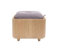 ZOCWJK Foot Stool Storage Ottoman Upholstered Sofa Footrest Solid Wood Shoe Bench Small Coffee Table Toy Box Living Room,7 Colors (E-40X40X34CM