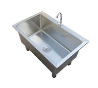 ZOCWJK Freestanding Utility Sink,Slop Sinks,Stainless Steel Floor Mount Mop Sink, Commercial Kitchen Sink,Utility Sink Basin for Basements, Garages(80x40x50cm /3 4x1 7x19.6in