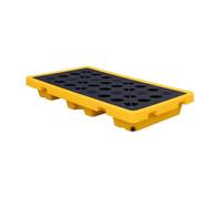 ZOCWJK Industrial Anti-Spill Pallet with Grid, Stackable Modular Design for the Prevention of Oil and Chemicals Leaks in Warehouses and Factories, Yellow, 127, Yellow-127-67-17 cm