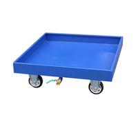 ZOCWJK Industrial Modular Spill Containment Platform, Anti-Slip Oil Drum Pallet with High Load Capacity, Durable Movable Tray for Warehouse and Garage Safety,Blue-b-25.6x25.6x5.9in