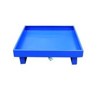 ZOCWJK Industrial Modular Spill Containment Platform, Anti-Slip Oil Drum Pallet with High Load Capacity, Durable Movable Tray for Warehouse and Garage Safety,Blue-a-25.6x25.6x5.9in