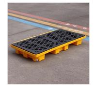 ZOCWJK Industrial Oil Spill Containment Platform, Low Profile Design for Easy Spill Control, Utility Tray with Drain and Forklift Access for Efficient Cleanup,Black+yellow-51.2x26.8x5.9in-2pcs