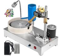 ZOCWJK Jade Polishing Machine, 120W Gemstone Faceting Machine with 6 Inch Polishing Disc, Adjustable Rotation Speed from 0 to 1800 RPM for Jewelry Processing (