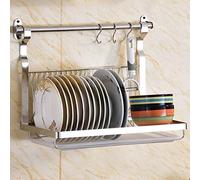 ZOCWJK Kitchen Storage Shelf Stainless Steel Wall-Mounted Storage Rack Drying Dish Rack Wall Rack Drain Basket Dish Rack Kitchen Shelf Kitchen Shelves(