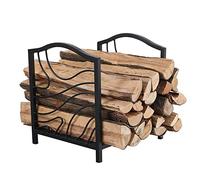 ZOCWJK Metal Firewood Log Holder Black, Solid Wrought Iron Firewood Rack Garden Wood Storage, Living Room Fireplace Log Burner Accessories(