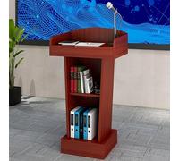 ZOCWJK Modern Presentation Podiums, School Lecterns with Large Storage Area, Floor Standing Standing Lectern for Presenter/Teachers/Chaplain/Emcee (Brown