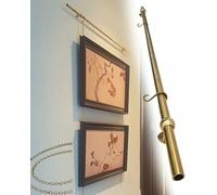ZOCWJK Picture Rail Hanging System Adjustable Picture Rail Hanging Rods with Gold Chains, Gallery System Picture Track Art Hanging and Photo Display Shelf (220cm/86.6in/7.2ft