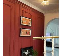 ZOCWJK Picture Rail Hanging System Brass Picture Hanging Chain & Track & Hook, Hanging Cord for Wall Art, Mirrors, Photo Frames, 2-8.2 Ft Rail Double Hanging Picture Frame (8.2ft/2.5m Rod