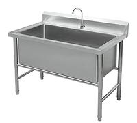 ZOCWJK Qingluan Stainless Steel Commercial Utility Sink,Garage Sink,Stainless Steel Utility Sink,Freestanding Kitchen Sink Industrial Sink,Commercial Sink Industrial(100cm/39in