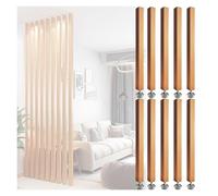 ZOCWJK Room Divider Floor to Ceiling Wood Columns - Height Adjustable, 6ft 7ft 8ft 9ft 10ft 12ft Tall Wall Partition Privacy Screens Columnar, for Office/Stairway/Lofts/Por(10 Pcs-175cm/68.8in/5.74ft