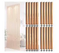 ZOCWJK Room Divider Floor to Ceiling Wood Columns - Height Adjustable, 6ft 7ft 8ft 9ft 10ft 12ft Tall Wall Partition Privacy Screens Columnar, for Office/Stairway/Lofts/Por(20 Pcs-155cm/61in/5.08ft