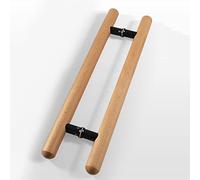 ZOCWJK Rustic Barn Door Handles,Wooden Push Pull Door Hardware for Inside Outside Gate Farmhouse Shed Door Entry Double (Brown-Length 60cm(24inch)