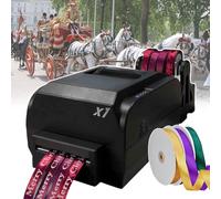 ZOCWJK Satin Ribbon Printing Machine,Personalized Ribbon Machine,with Ribbon Holder,Supports 50+ Languages,Print Simple Plain Text, Patterns, Logos,for Weddings/Parties/Birthdays,doublerow (fourrow