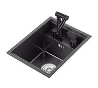 ZOCWJK Single Bowl Kitchen Bar Concealed Sink Stainless Steel Sink Sink with Cover,Foldifaucet Vegetable and Tableware Basin (58 * 45 * 22Cm