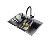 ZOCWJK Single Bowl Kitchen Sinks, Kitchen & Bar Sinks, Workstation Sink, Under-Mount Kitchen Sink, Stainless Steel Kitchen Sink, Kitchen Sink Accessories (65 * 45 * 21cm-Size