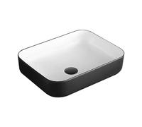 ZOCWJK Sink Bowl for Bathroom Ceramic, Modern Bathroom Vanity Vessel Sink with Smooth Surface, Above Counter Sink Basin Easy to Install, for Cloakroom, Powder Room L(H
