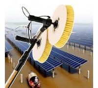 ZOCWJK Solar Panel Cleaning Machine with Roller Brush and Pole Kit with Water Supply, Efficient Dust and Dirt Removal for Optimal Efficiency, Battery