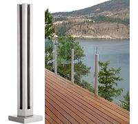 ZOCWJK Stair Railing Staircase Baluster Glass Railing Panels Post, for 10/12mm Glass, 60-130 cm Tall, Easy to Install for Balconies Hallways,Corner Post-Height 150cm/59in