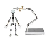 ZOCWJK Stop Motion Animation Kit 12CM-18CM Metal Puppet Figure for Character Design Creation, Stainless Steel Rig Arm with 5 Connectors,1:8 Proportional Adult Skeleton Stop Motion Kit,17CM (20CM