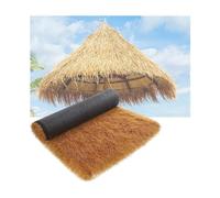 ZOCWJK Synthetic Thatch Grass Roof, Extra Long Artificial Straw Roof Thatch Roll, Roofing Decorations with Extended Grass Lawn Garden Patio Grass Table Skirt Panels(Brown-1x3m