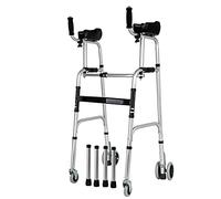 ZOCWJK Toilet Walker for Elderly, 4 in 1 Folding Walker with Standing Assist and Armrest Pad, 4 Wheel Walker with Seat (