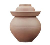 ZOCWJK Unglazed Ceramic Pickle Jar with Lids,Large Traditional Chinese Porcelain Pickle Jar Pickling Jars,Ceramic Fermentation Crock with Water Seal Airlock Lid,Sauerkraut A-6.5L (A-4L