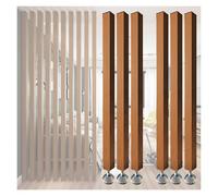 ZOCWJK Wood Privacy Screens/Room Divider Floor to Ceiling Post, Apartment Studio Living Room Partition Decorative Column Grille - 6ft 7ft 8ft 9ft 10ft 12ft Tall, with Adjus(Pack of 6-7.1ft/215cm High