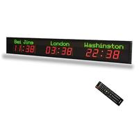 ZOCWJK World Clock with Multiple Time Zones, Wall Clock with 3 Time Zones, Wi-Fi, Possibility to Change the City, Ideal for International Hotels(