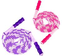 ZOCY Soft Bead Jump Rope,Adjustable Fitness Skipping Rope for Men, Women and Kids Keeping Fit, Training (Pink+Purple)
