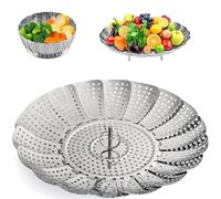 Zocy Steamer Basket, Stainless Steel Vegetable Steam Baskets for Steaming Cooking Expandable to Fit Various Size Pot (5.5" to 9.3")