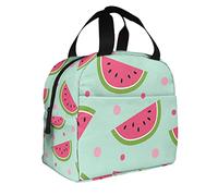Zoczos Watermelon And Dots Reusable Lunch Bag Cute Seamless Pattern Fashion Polka Dots Girly Adorable Pattern Lunch Organizer Box for Adults Work Outdoor