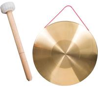 Zodazoqa 1 pcs Chinese Gong with Mallet Traditional Percussion Instrument for Orchestra Church Opera Handcrafted Cymbals with Cotton Rope Thickened Alloy Brass Sonorous Tone（15cm）