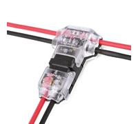 Zodazoqa 10 cable connectors, 2-pole, T-tap, 3-way quick splice, no soldering or stripping required, compatible, waterproof and dustproof for 18-24 AWG cables, transparent