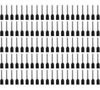 Zodazoqa 100pcs 1.5 mm² x 12 mm Black Insulated Wire End Ferrules Set，Black