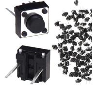 Zodazoqa 100PCS 2Pin Tactile Tact Push Button Vertical Momentary Switch Miniature Button Electronic Components for Panel PCB 6x6x5 mm