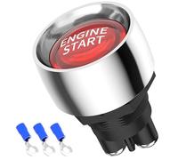 Zodazoqa 12VDC 50A Engine Start Ignition Switch 3 Pin SPST Push Button Starter Switch Momentary 12 Volt 50 Amp For Car Yacht Modification（Red Led）