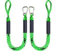 Zodazoqa 2 PCS 4 Feet Bungee Dock Lines, Boat Dock Rope, Jet Ski Accessories with Stainless Clip for Jet Ski, SeaDoo, Yamaha WaveRunner, Kayak, Pontoon Boat, Dinghy(Green&Black)
