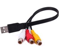 Zodazoqa 2 Pcs USB to 3 RCA Cable 30CM USB Male to 3RCA Female Splitter Audio Video AV Composite Adapter Cable for TV PC HDD DVR