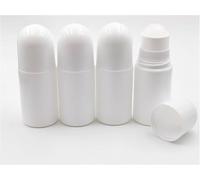 Zodazoqa 4Packs Roll-on Bottles Empty Refillable Roller White Plastic Anti-perspirant Roller Ball Perfume Bottles for Easy Refills for Homemade Deodorants Essential Oil Blends（50ml）