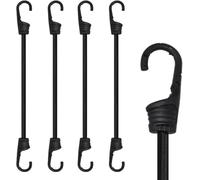 Zodazoqa 4PCS Plastic-clad Steel Hook 36-Inch/90CM Bungee Cords with Hooks Black Elastic Rope Straps for Camping, Bike, Folding Wagon, Trunk
