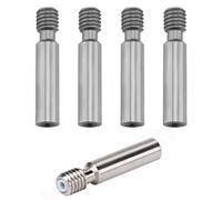 Zodazoqa - 5 Pack 1.75mm All-Metal Heatbreak Nozzle Throat Tubes, M6x26mm/1.02" Stainless Steel Extruders Compatible with MK8 Makerbot Reprap 3D Printer（with PTFE）