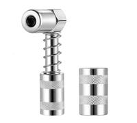 Zodazoqa 90 Degree Grease Coupler Silver Coupler Adapter 3 Jaw Angle Grease Fitting Tool with Sleeves for Cars, Trucks, Agricultural Machinery, Agriculture, Railways, Industry（2 Pieces）