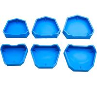 Zodazoqa Dental Gypsum Model Base 6 pack Dental Impression Material Mold Tray Silicone Laboratory Model Forming Base Tray for Dentists Suitable for Various Trays Blue